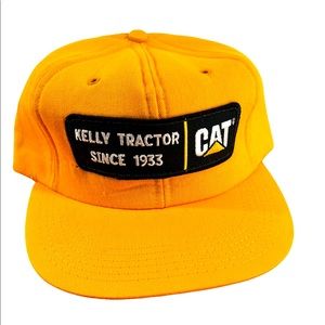 Vintage Tonkin Made in USA CAT Snapback Kelly Tractor